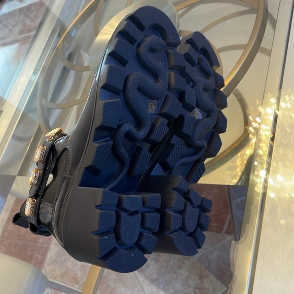 LEATHER GG ANKLE BOOT WITH BELT rhinestones - Picture 4 of 7